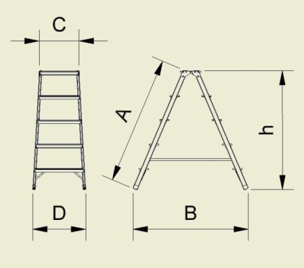 Double-sided aluminum steps Eurostyle (7 models) - 2