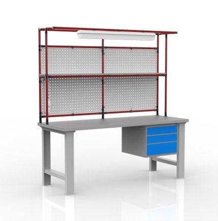 Height-adjustable workshop table with extension 24081903