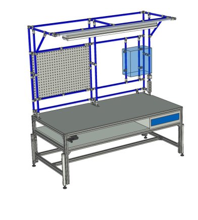 Welding table made of aluminum profiles with height adjustment on the handle 23080480