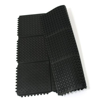 Rubber modular anti-fatigue mat Diamond Plate Tile - 3