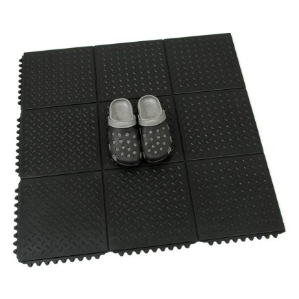 Rubber modular anti-fatigue mat Diamond Plate Tile - 2