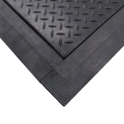 Black rubber leading edge "male" for Diamond Plate Tile mat - 3