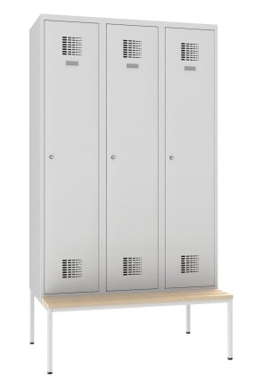 Sum 430 W metal wardrobe with bench P431 W