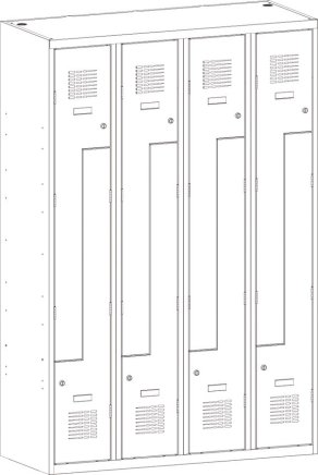 Metal wardrobe Sul 34 W width 1200 mm RAL 7035 - 1