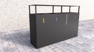 Outdoor bin with canopy for sorted waste Steel IV