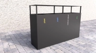 Outdoor bin with roof for sorted waste Steel IV