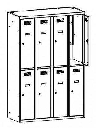 Metal wardrobe with reduced height MSum 342S width 1200 mm