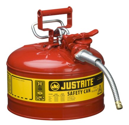 Ventilated safety container for combustibles with a volume of 9.5 l