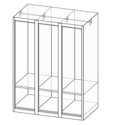 Metal wardrobe with three doors XS73-12 - 4