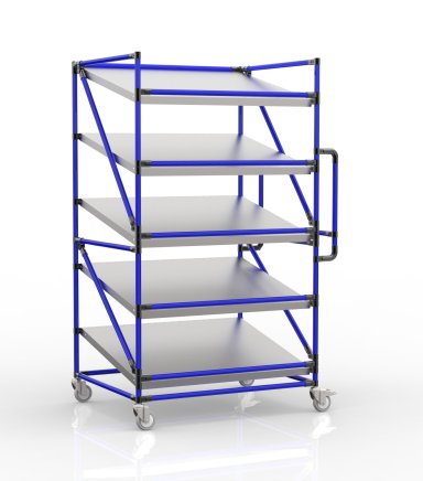 Shelving trolley for crates with inclined shelves 1000 x 800 mm, SP10080