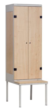 2-door wardrobe with bench