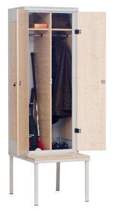 2-door wardrobe with bench - 3