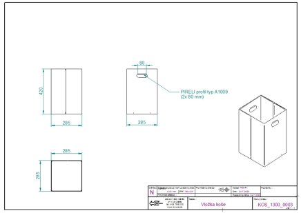 Insert for waste bin KOS 1302, 1296, 1299 - 2