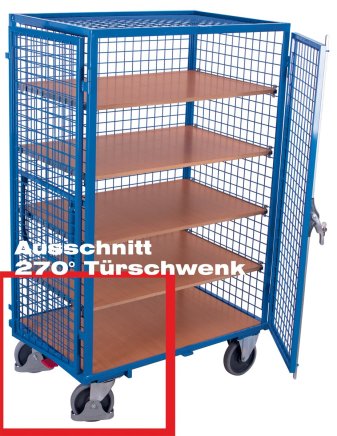 Cabinet trolley with shelves and wire walls sw-800.411 - 1