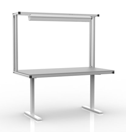 Electrically height-adjustable table made of aluminum profiles 24030730