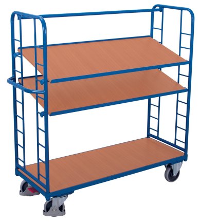 Storied trolley with slanted shelves sw-640.201