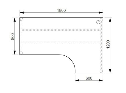 Hobis Ergo office desk left UE180060L - 2