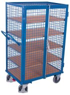 Cabinet trolley with shelves and wire walls (2 models)