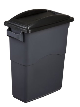 Lid for the EcoSort waste bin with swinging flap - color black