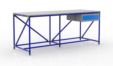 Workshop table with container with one drawer width 2000 mm, 240405313