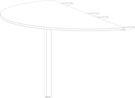 Semi-circular connector for Stb Comfort tables with a depth of 800 mm