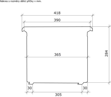 FLS metal divider - for Bisley file cabinets 470 mm wide - 2