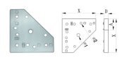 Corner flange for KFG-30 profiles