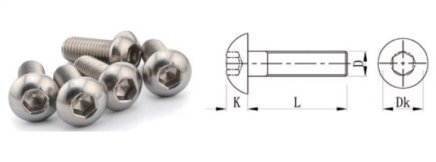 Half round head screw KDB-8x16