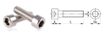 Screw with cylindrical head KDC-8x12